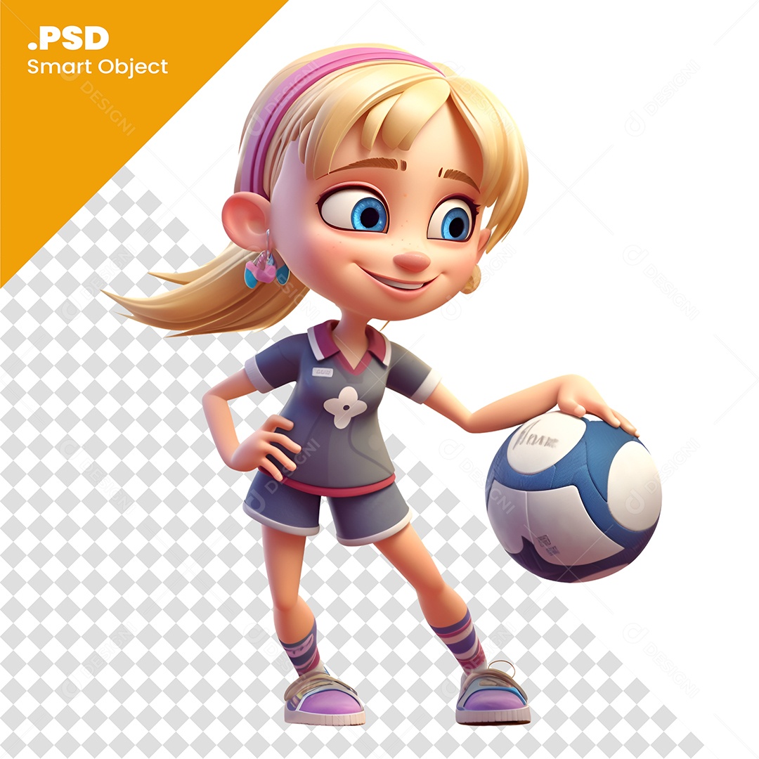 Jogadora Personagem 3D Para Composição PSD