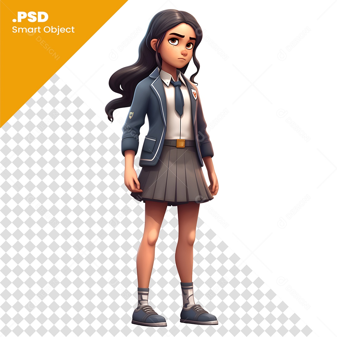 Estudante Personagem 3D Para Composição PSD