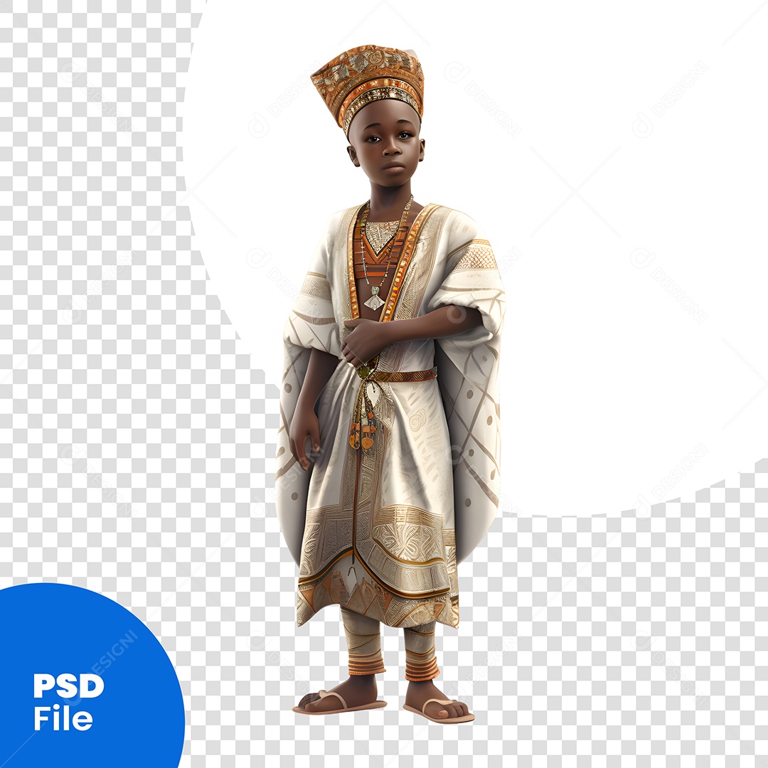 Homem Egípcio Personagem 3D Para Composição PSD