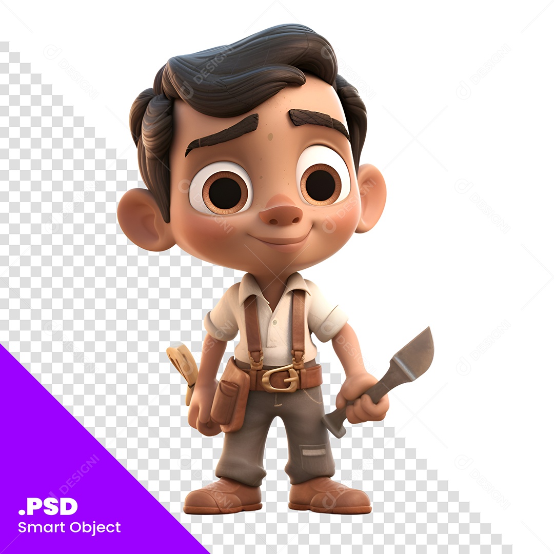 Menino Personagem 3D Para Composição PSD