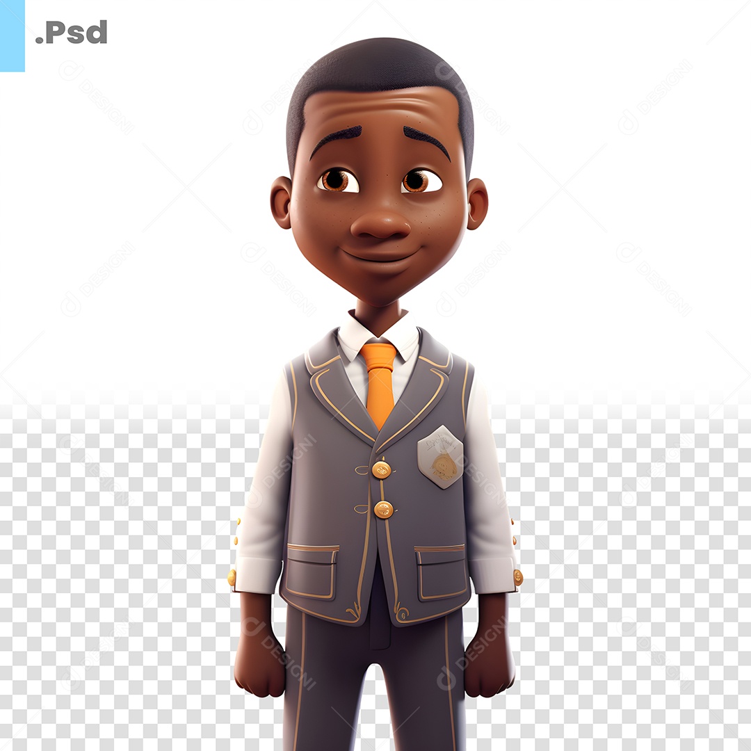 Homem De Terno Personagem 3D Para Composição PSD