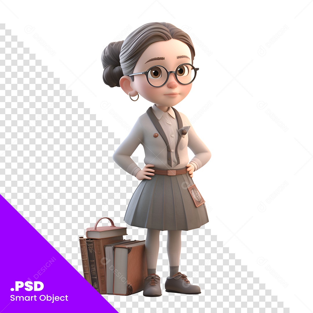 Mulher Com Malas Personagem 3D Para Composição PSD