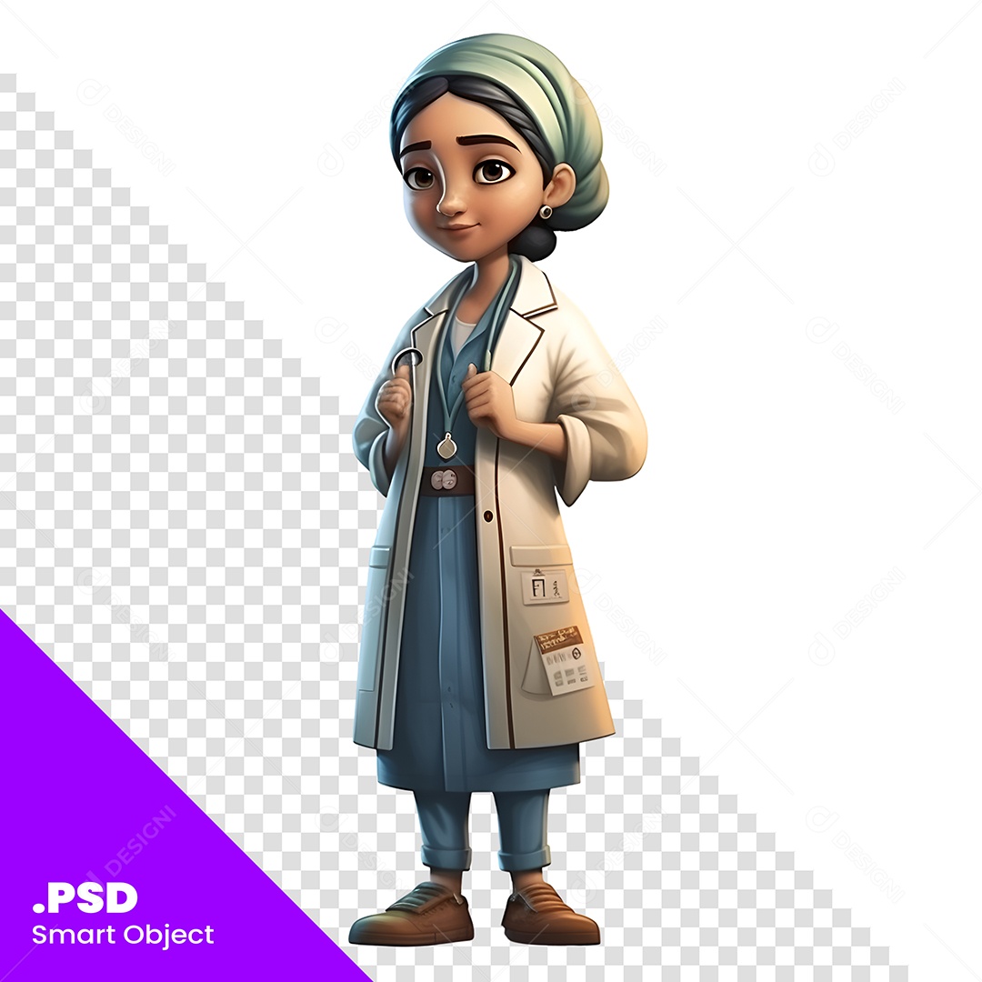 Medico Personagem 3D Para Composição PSD