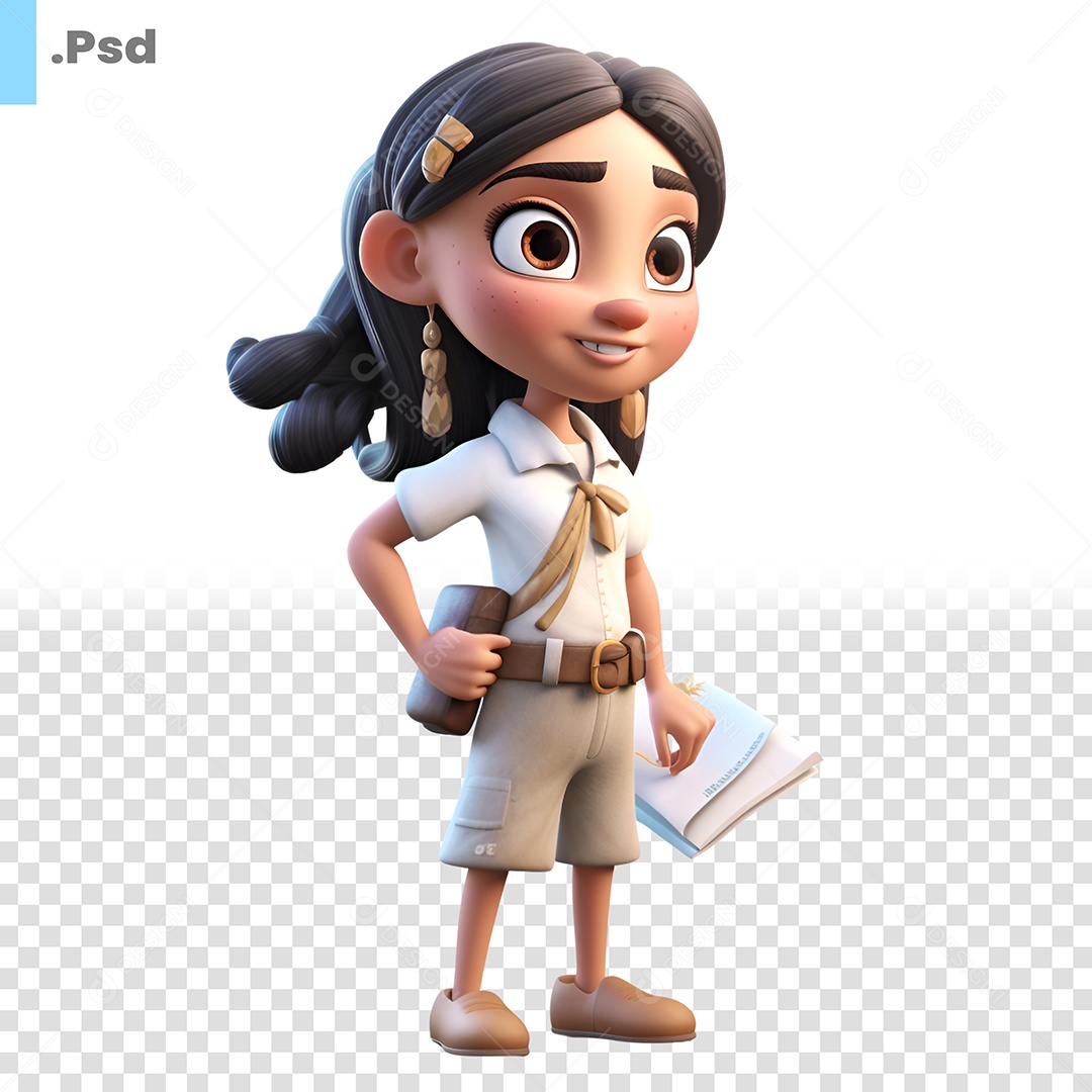 Carteira Personagem 3D Para Composição PSD