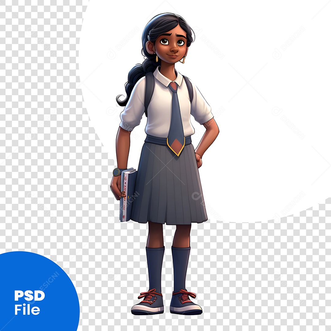 Jovem Estudante Personagem 3D Para Composição PSD