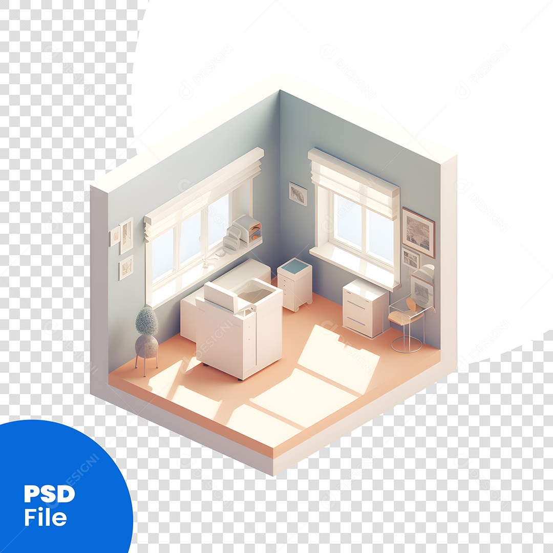 Comodo De Casa Elemento 3D Para Composição PSD