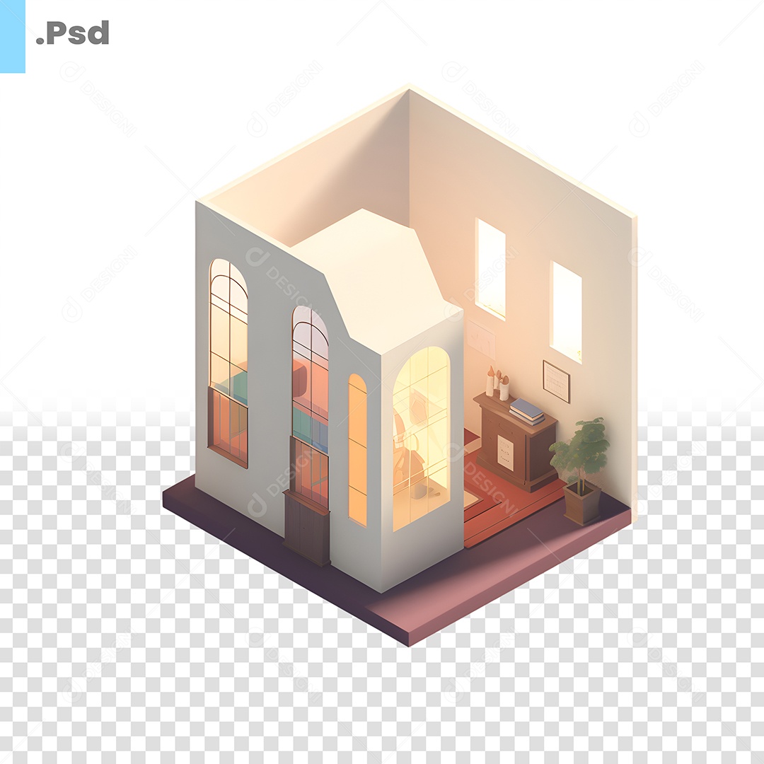 Comodo De Casa Elemento 3D Para Composição PSD