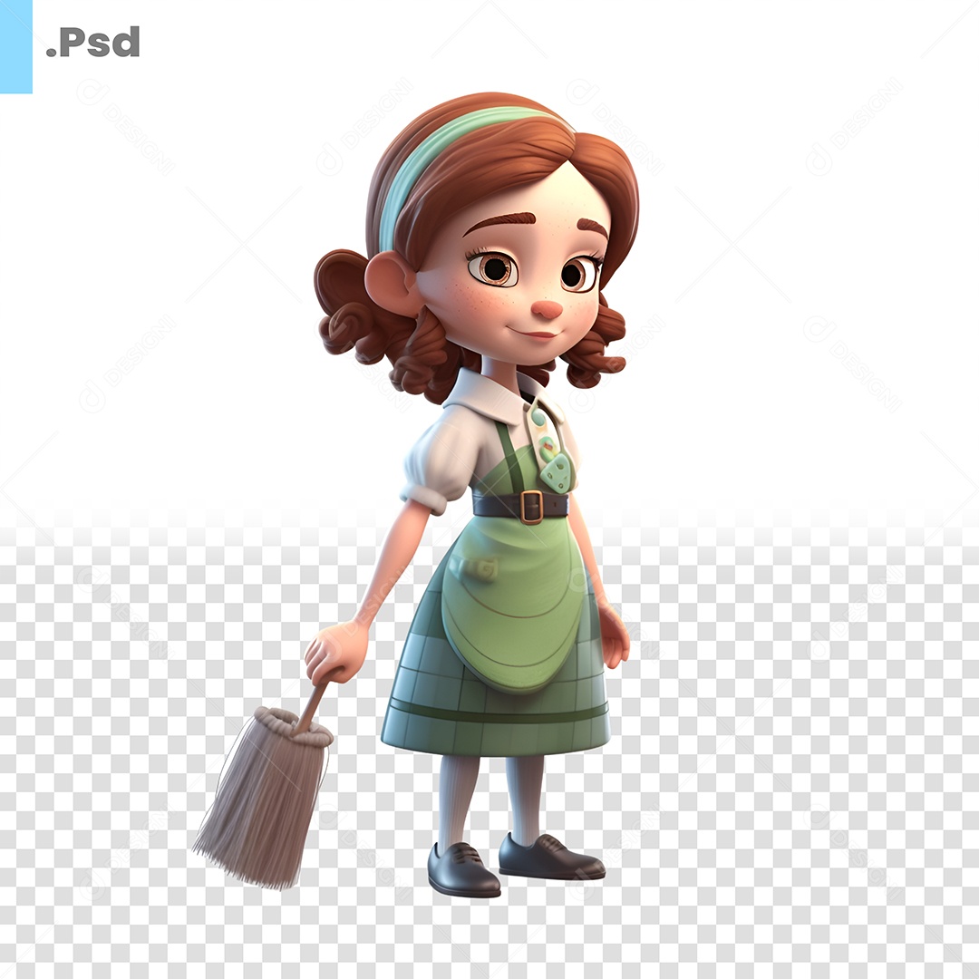 Camponesa Personagem 3D Para Composição PSD