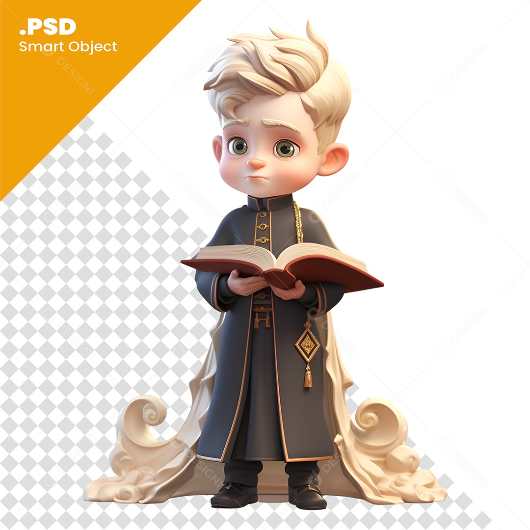 Garoto Padre Personagem 3D Para Composição PSD