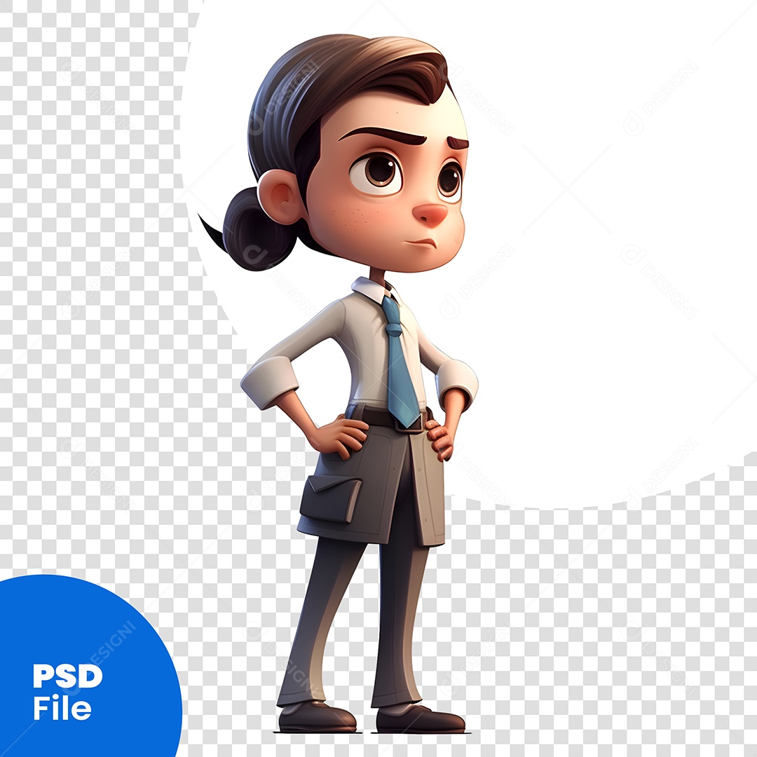 Mulher De Roupa Social Personagem 3D Para Composição PSD