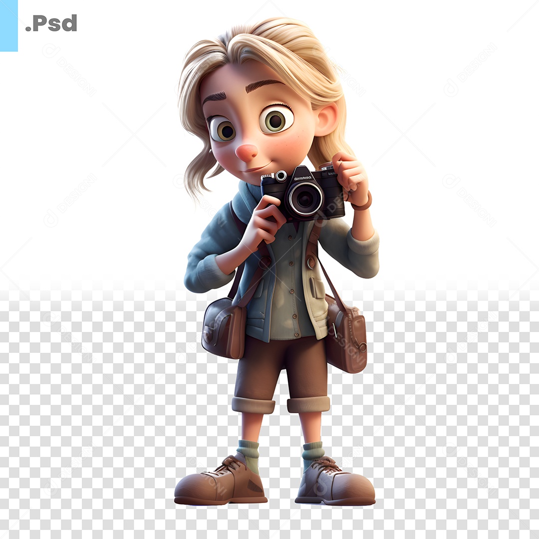 Mulher Com Personagem 3D Para Composição PSD
