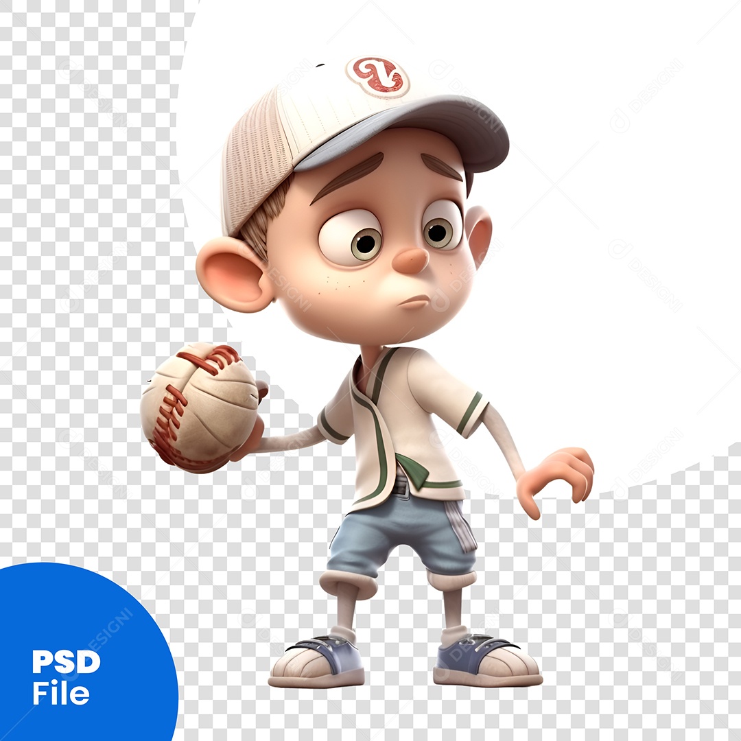 Jogador De Basebol Personagem 3D Para Composição PSD