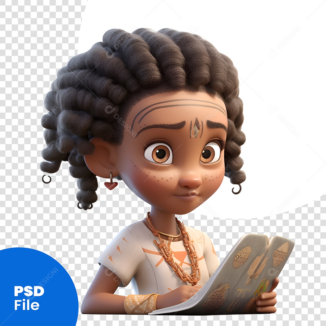Mulher Lendo Personagem 3D Para Composição PSD