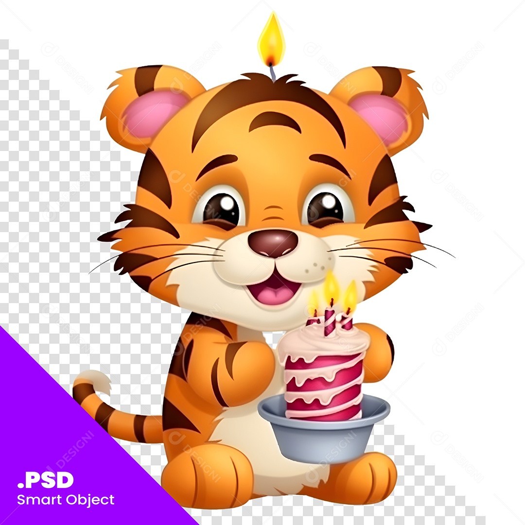 Tigres Personagem 3D Para Composição PSD