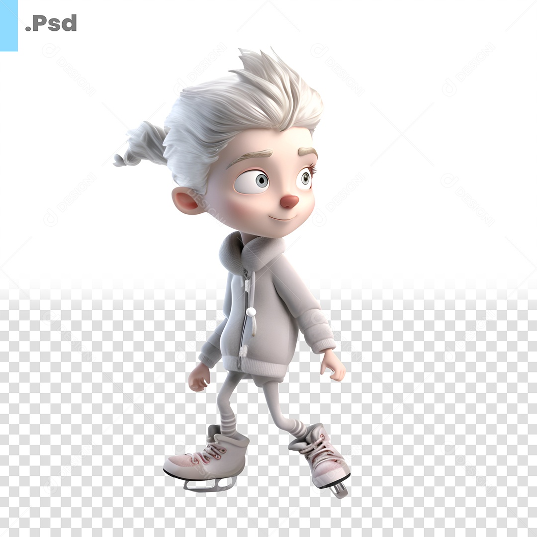 Patinador Personagem 3D Para Composição PSD