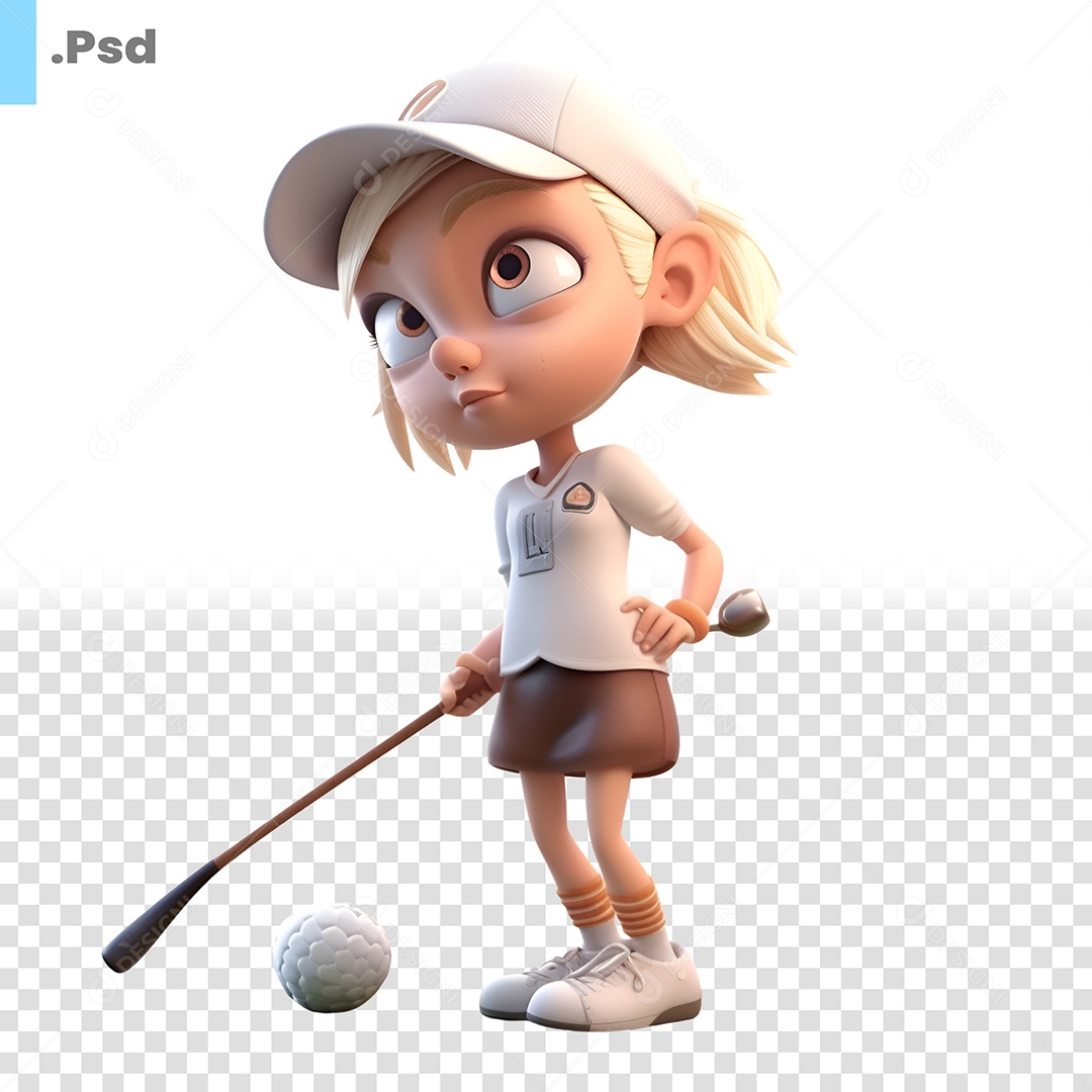 Jogadora Atleta  Personagem 3D Para Composição PSD