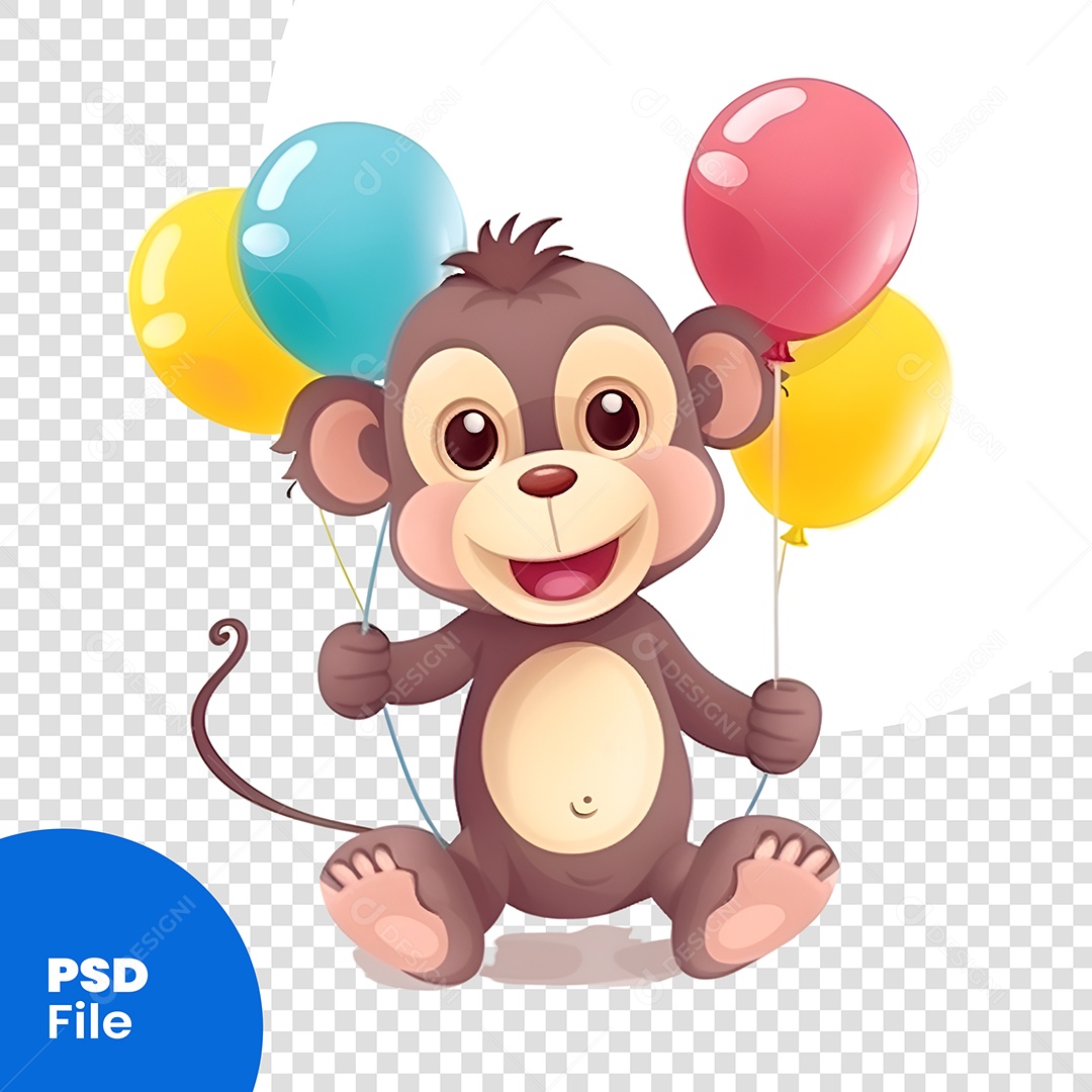 Personagem Macaco Para Composição PSD