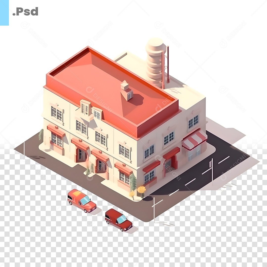Prédio Elemento 3D Para Composição PSD