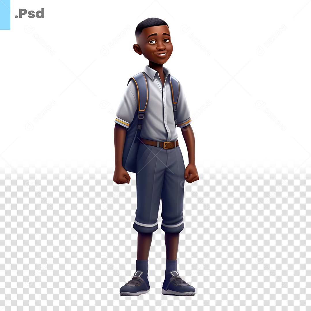 Estudante Personagem 3D Para Composição PSD