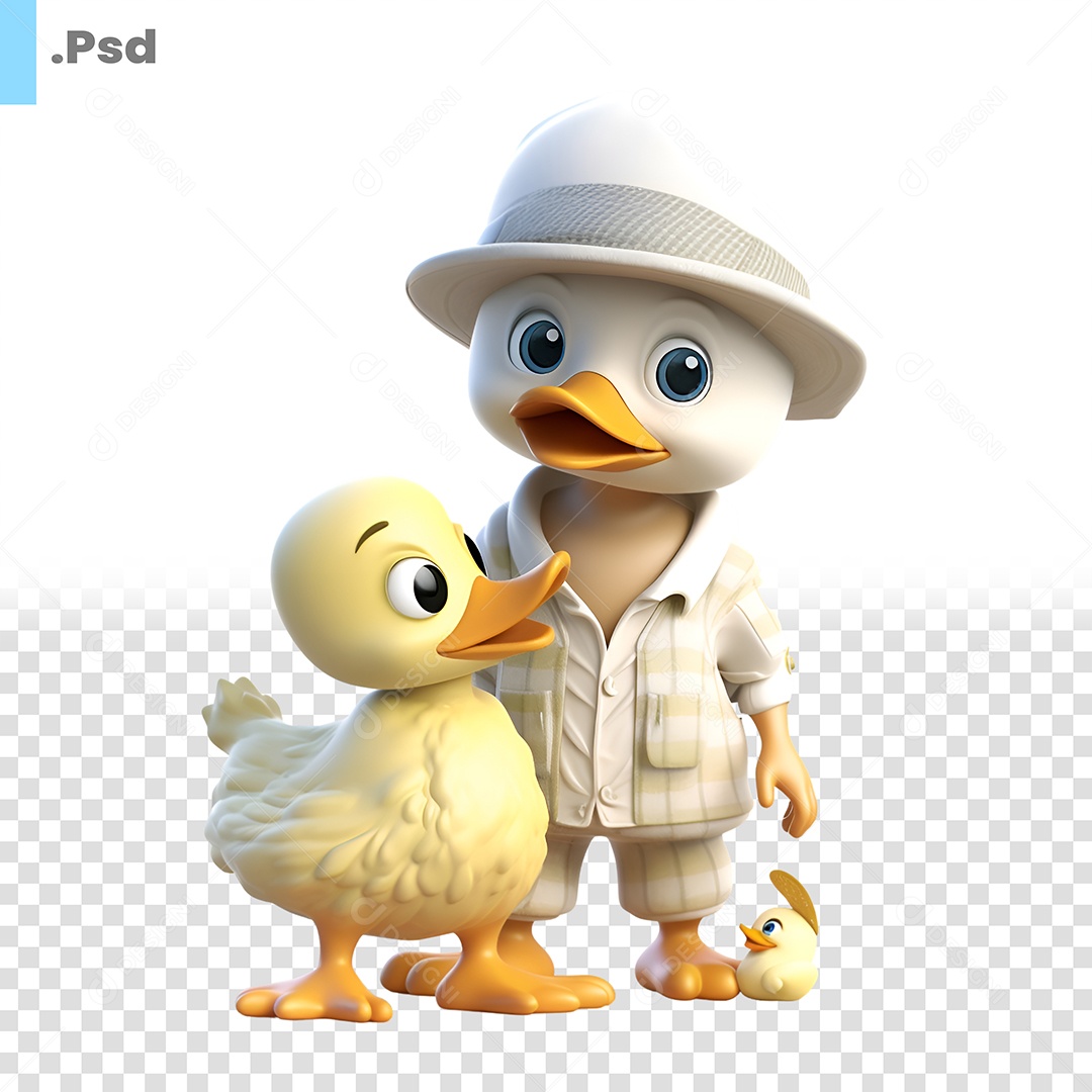 Pato Personagem 3D Para Composição PSD