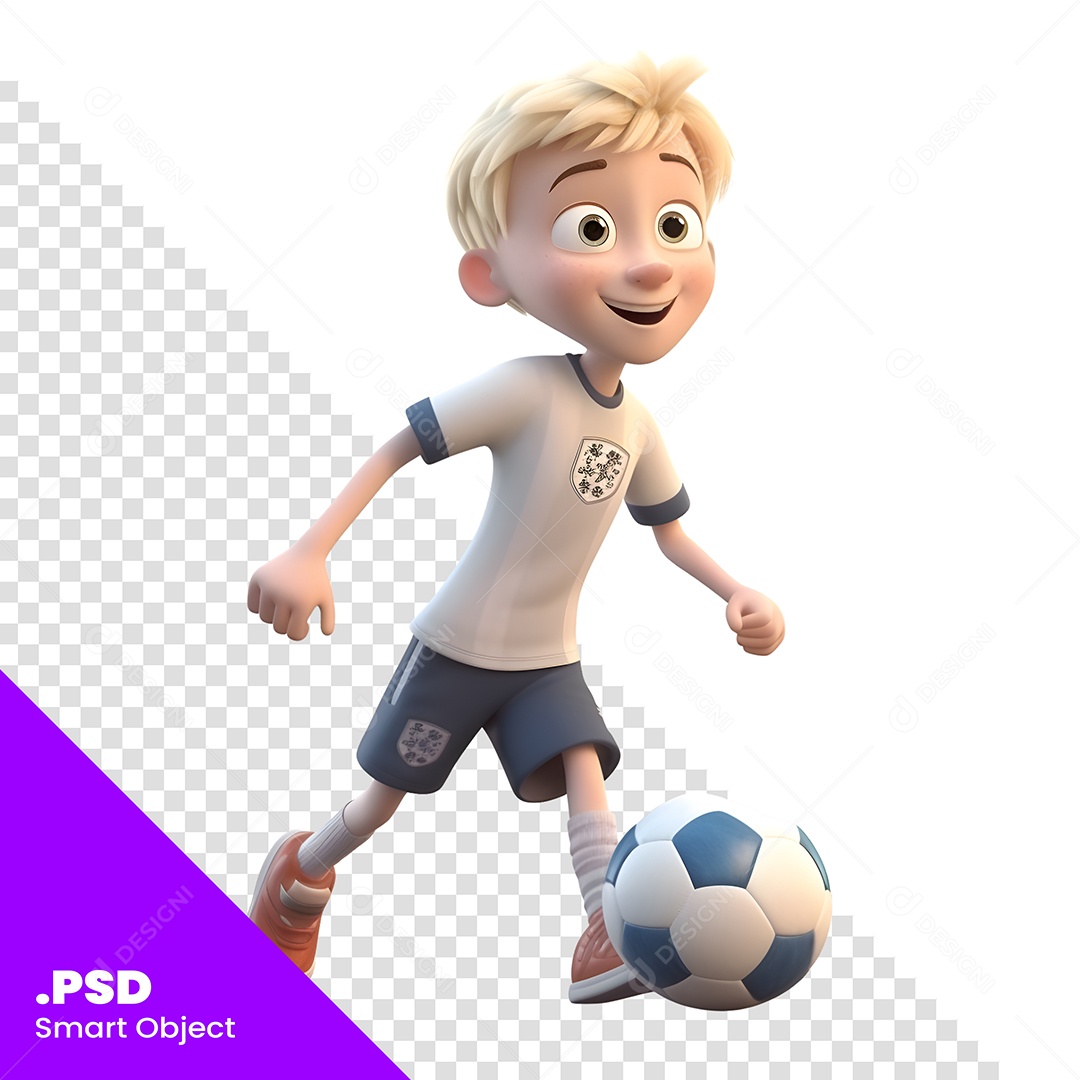 jogador De Futebol  Personagem 3D Para Composição PSD