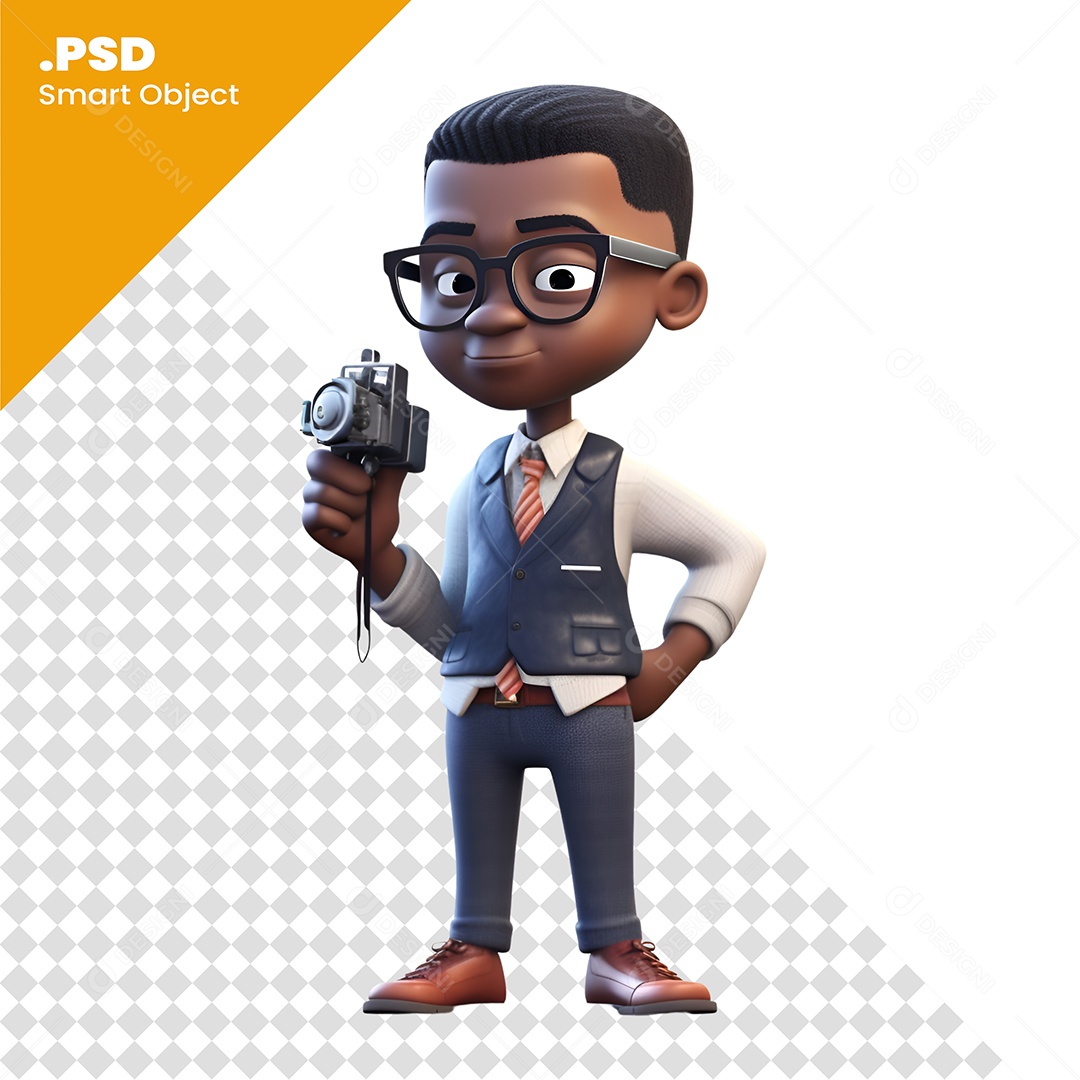 Homem De Terno Personagem 3D Para Composição PSD