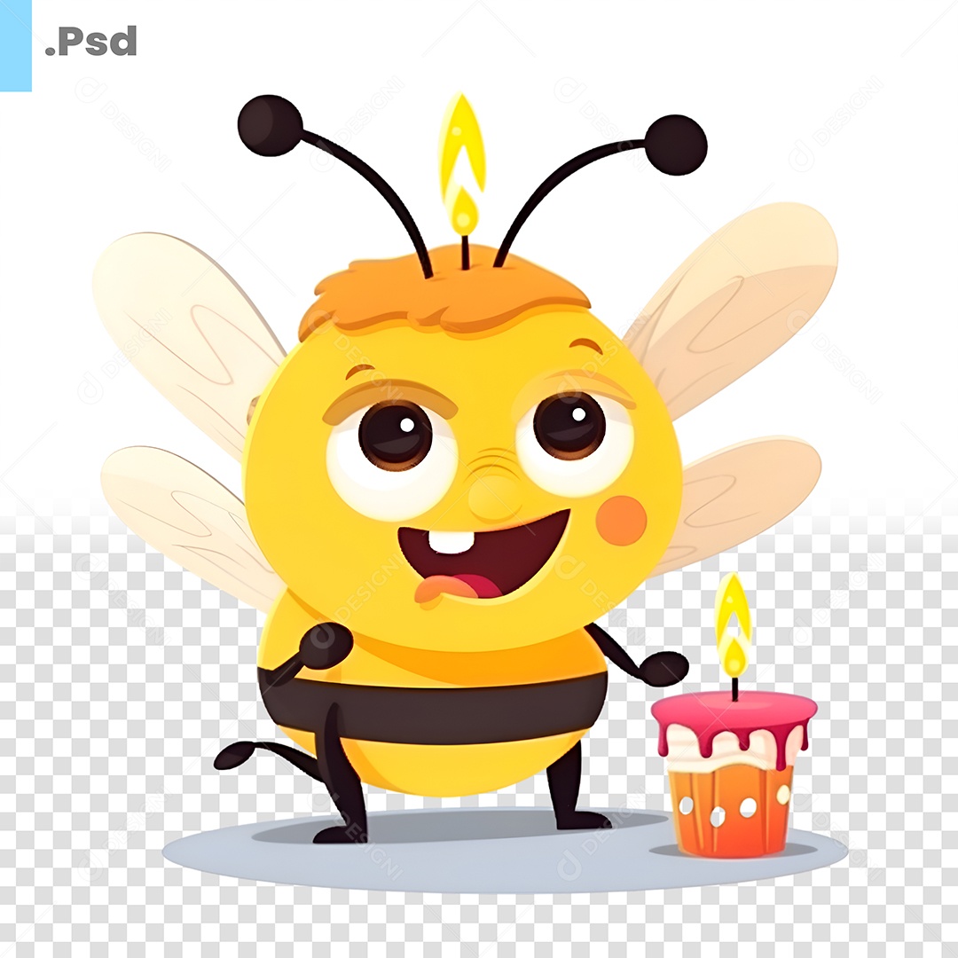 Abelha Personagem Para Composição PSD