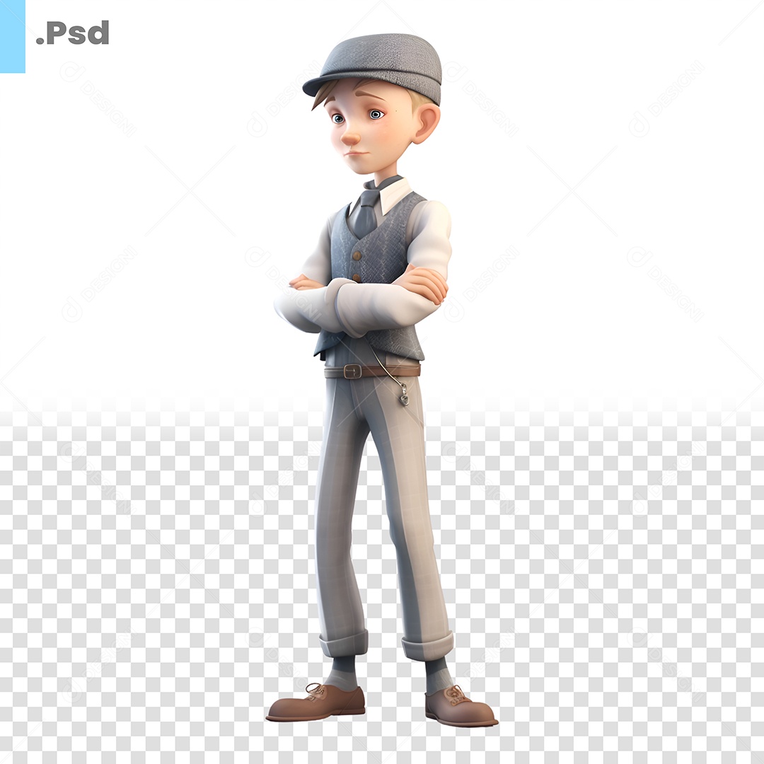 Homem Personagem 3D Para Composição PSD