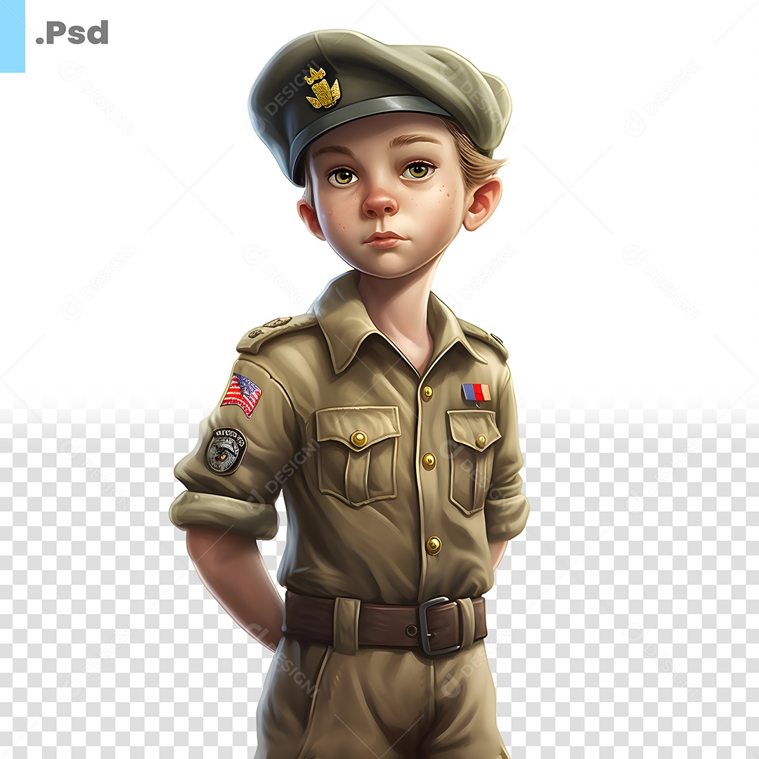 Mulher Militar Personagem 3D Para Composição PSD