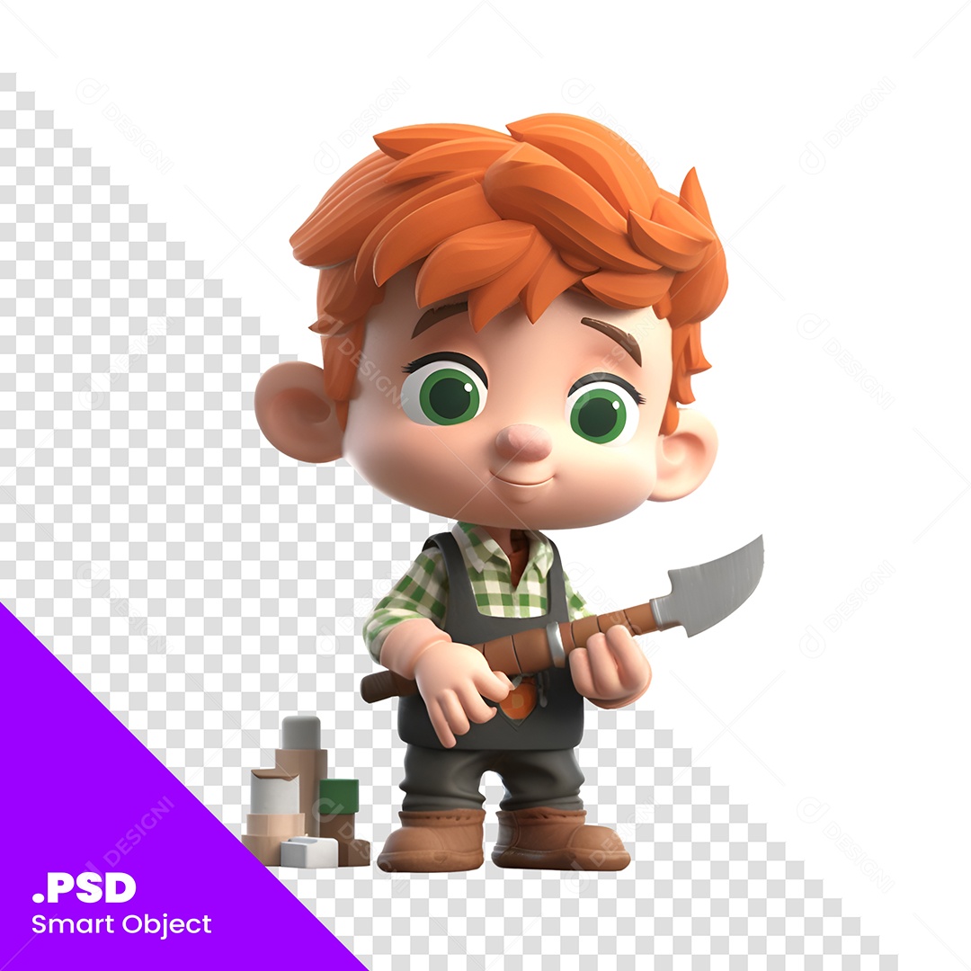 Garoto Personagem 3D Para Composição PSD