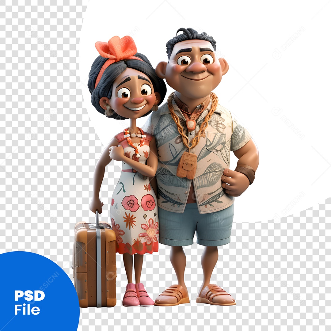 Casal Personagem 3D Para Composição PSD