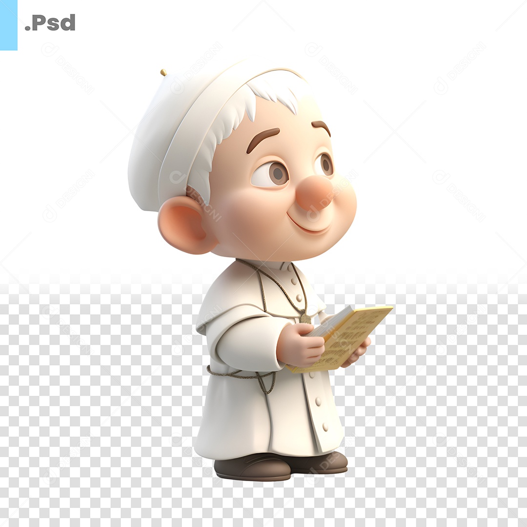 Padre Personagem 3D Para Composição PSD