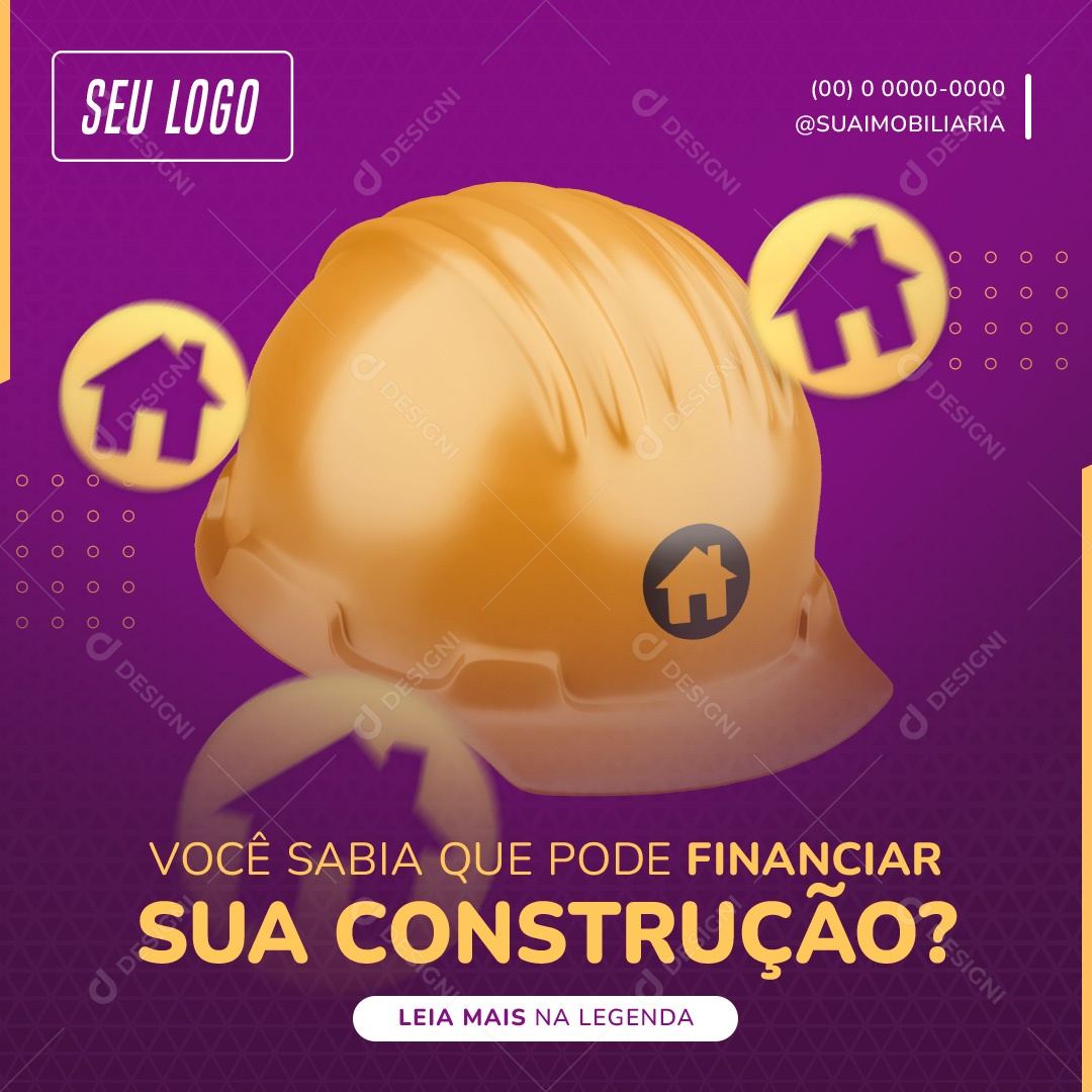 Você Sabia Que Pode Financiar Sua Construção Social Media PSD Editável