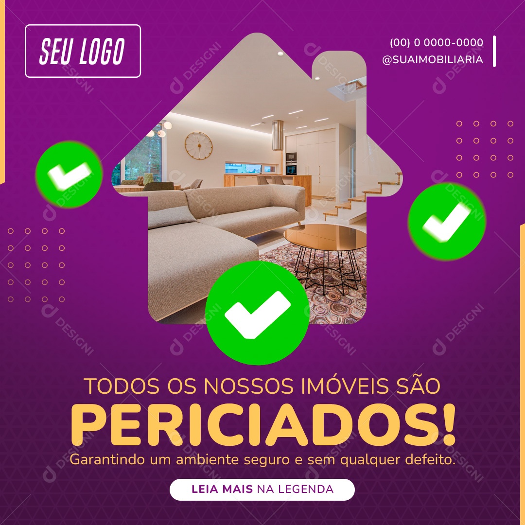 Todos os Nossos Imóveis São Periciados Social Media PSD Editável