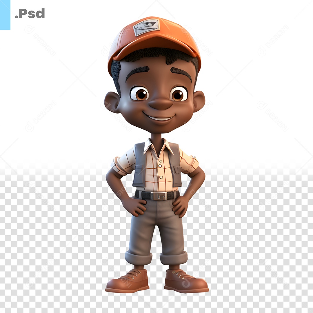 Trabalhador Personagem 3D Para Composição PSD