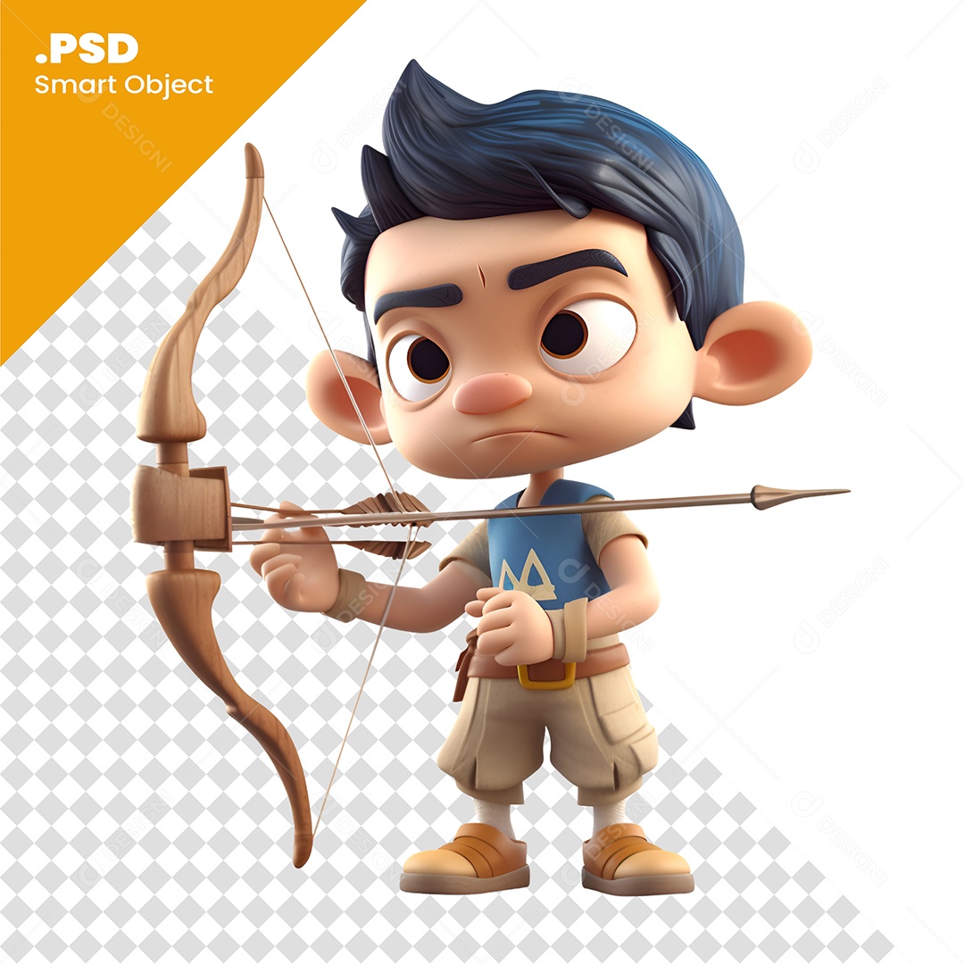 Arqueiro Personagem 3D Para Composição PSD