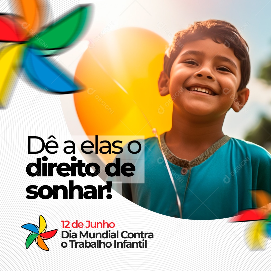 Diga Não ao Trabalho Infantil Social Media PSD Editável