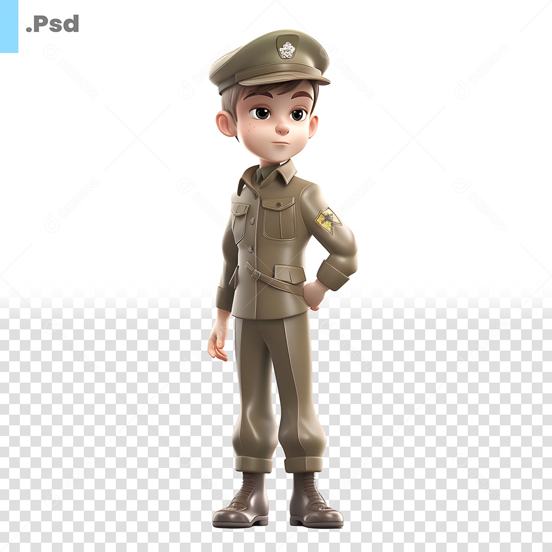Militar Personagem 3D Para Composição PSD