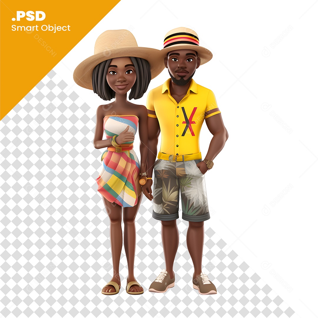 Casal Personagem 3D Para Composição PSD