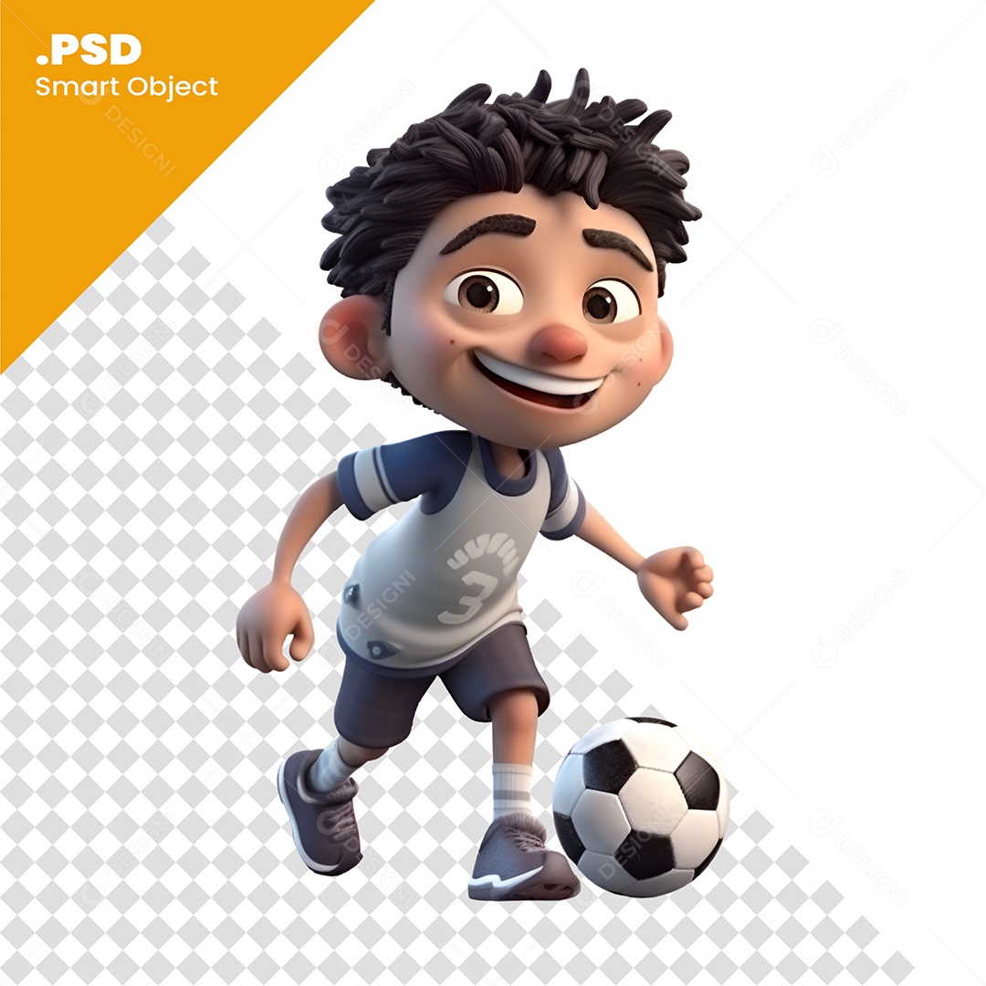Jogador De Futebol  Personagem 3D Para Composição PSD