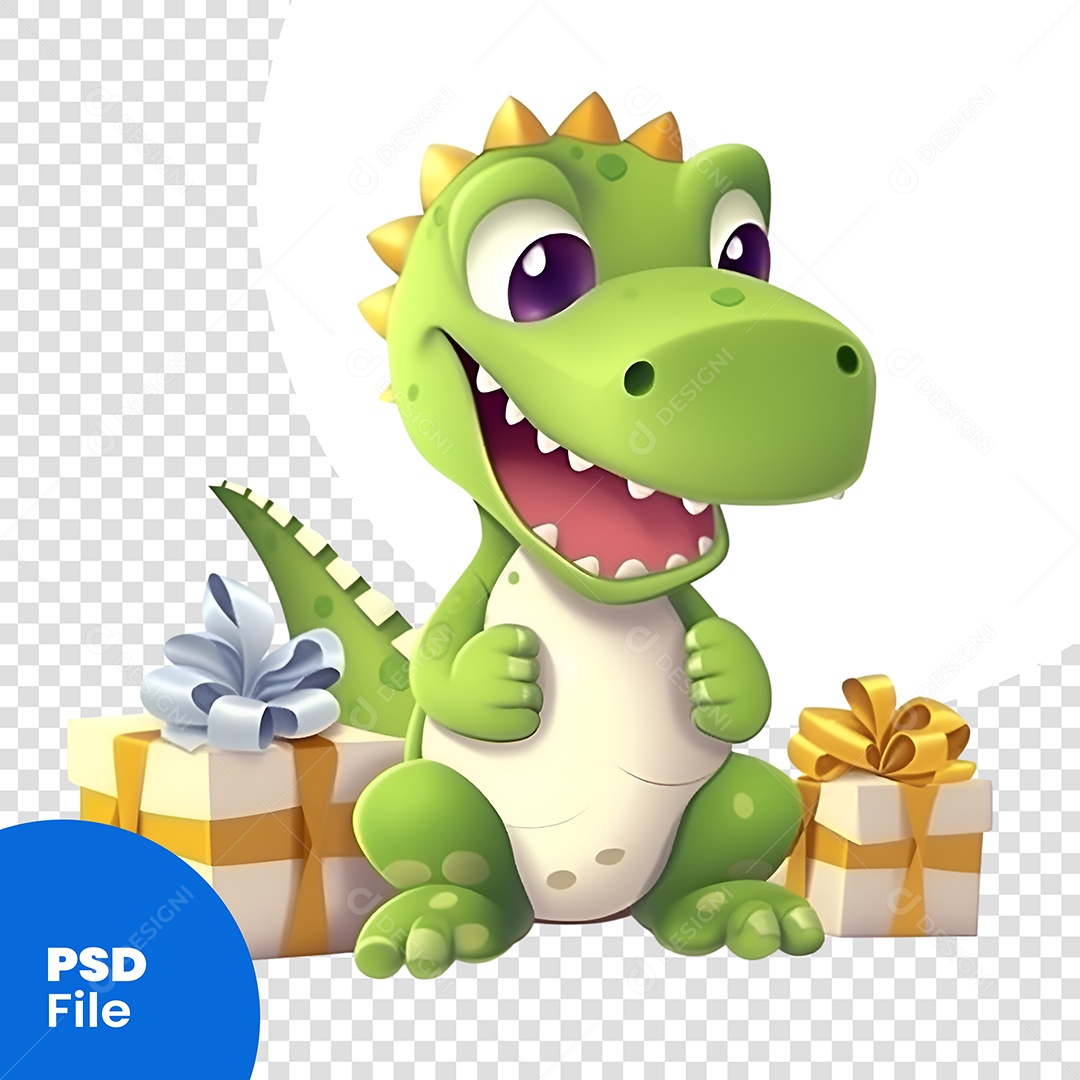 Dinossauro Personagem 3D Para Composição PSD