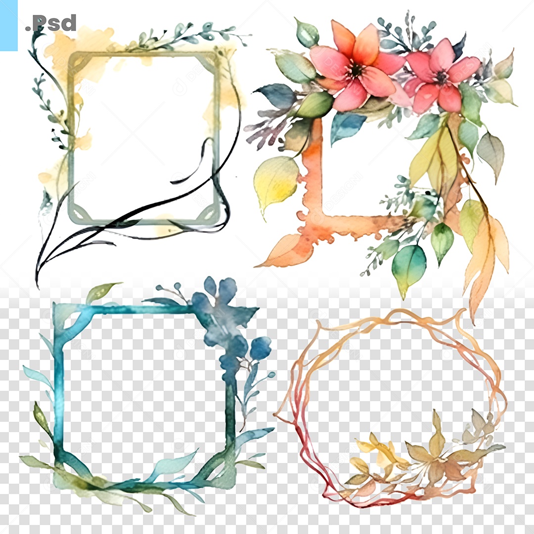 Molduras De Flores PSD [download] - Designi