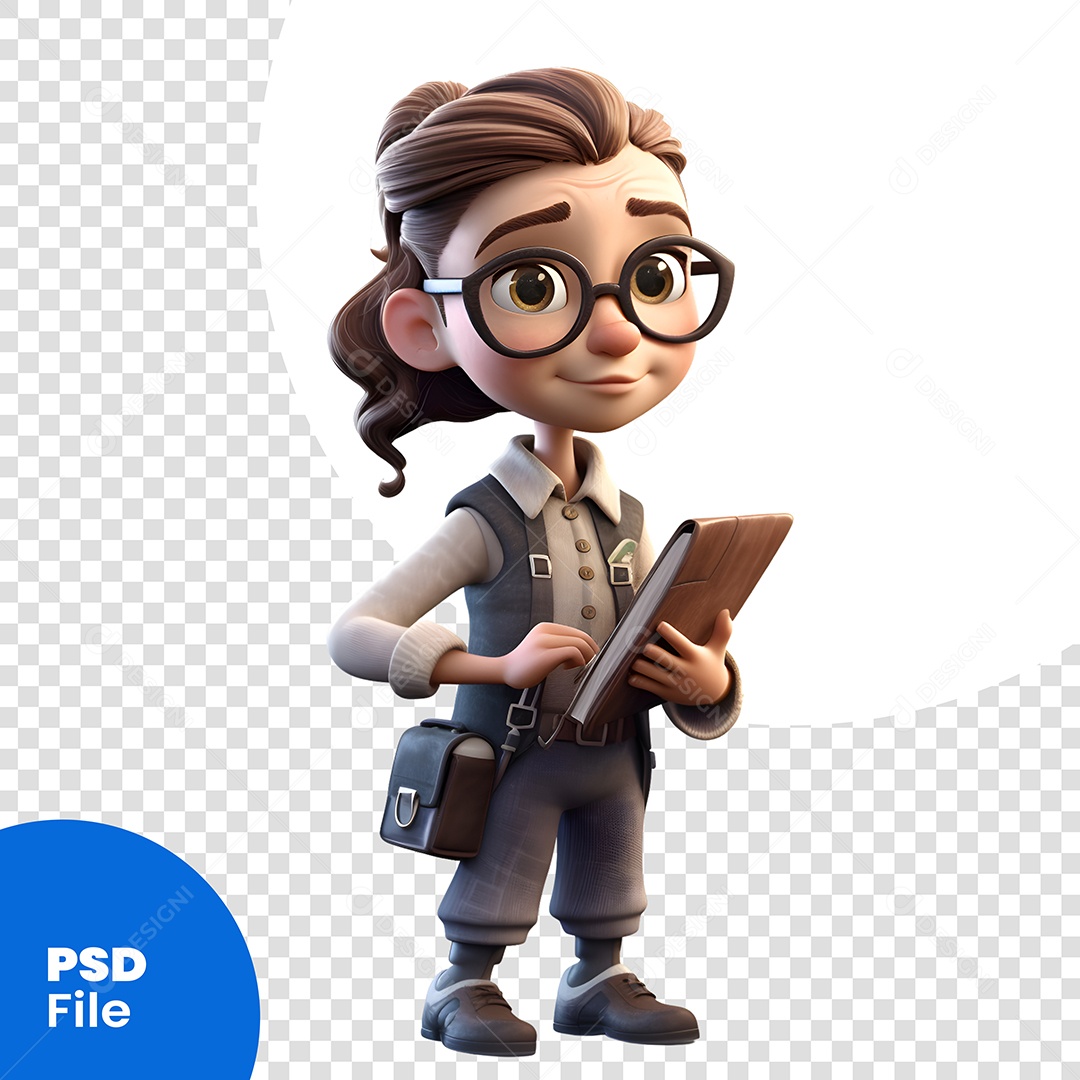 Mulher Personagem 3D Para Composição PSD