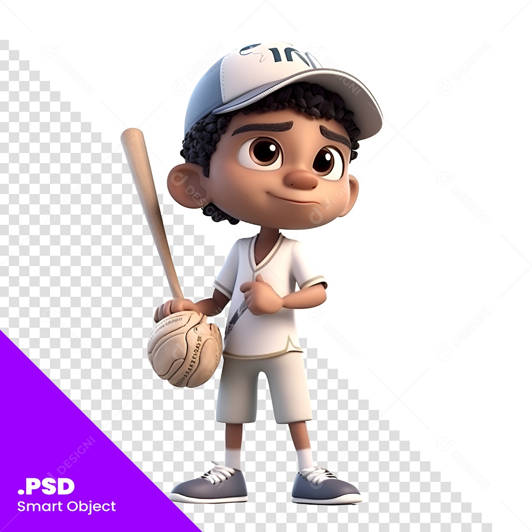 Jogador De Basebol Personagem 3D Para Composição PSD