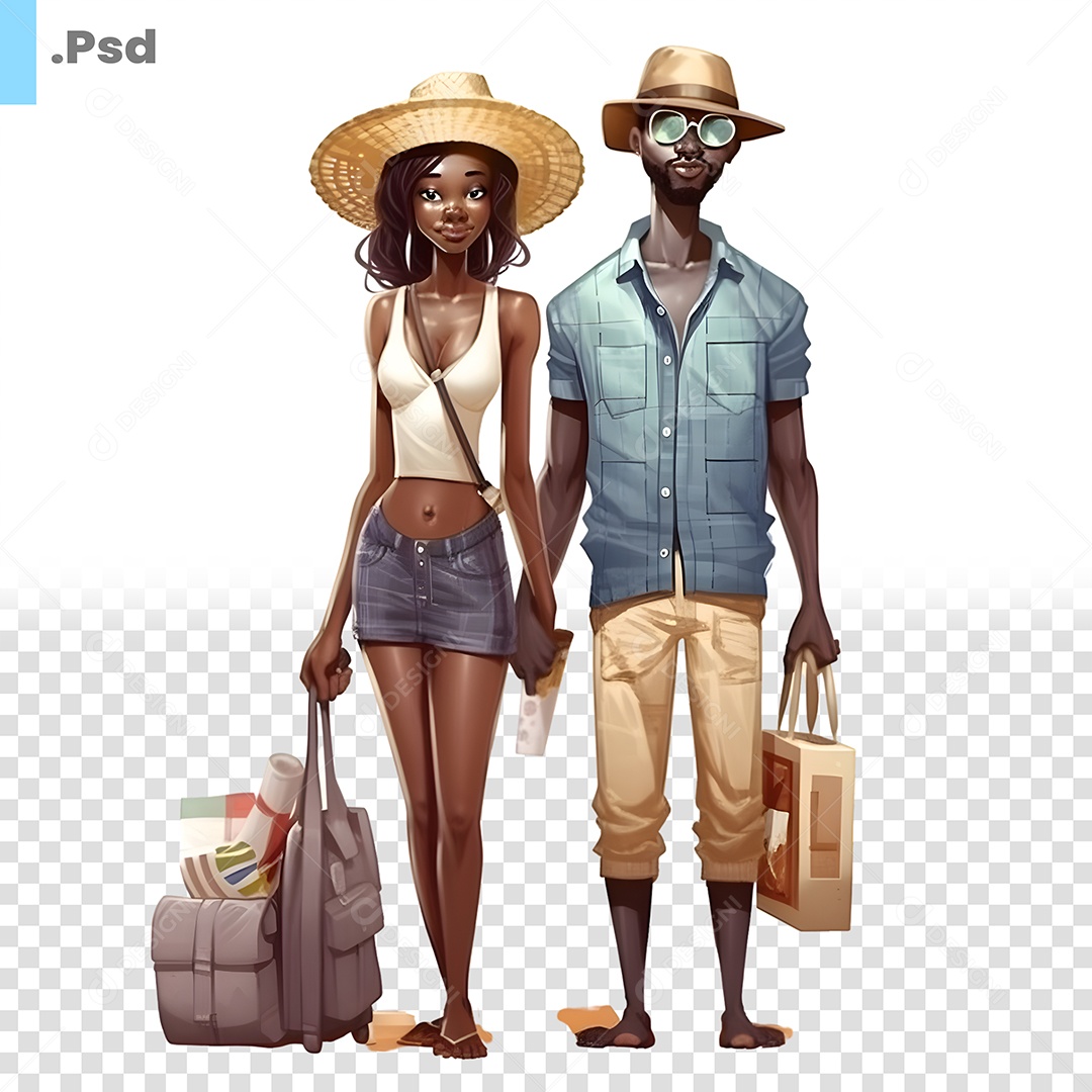 Casal Personagem 3D Para Composição PSD