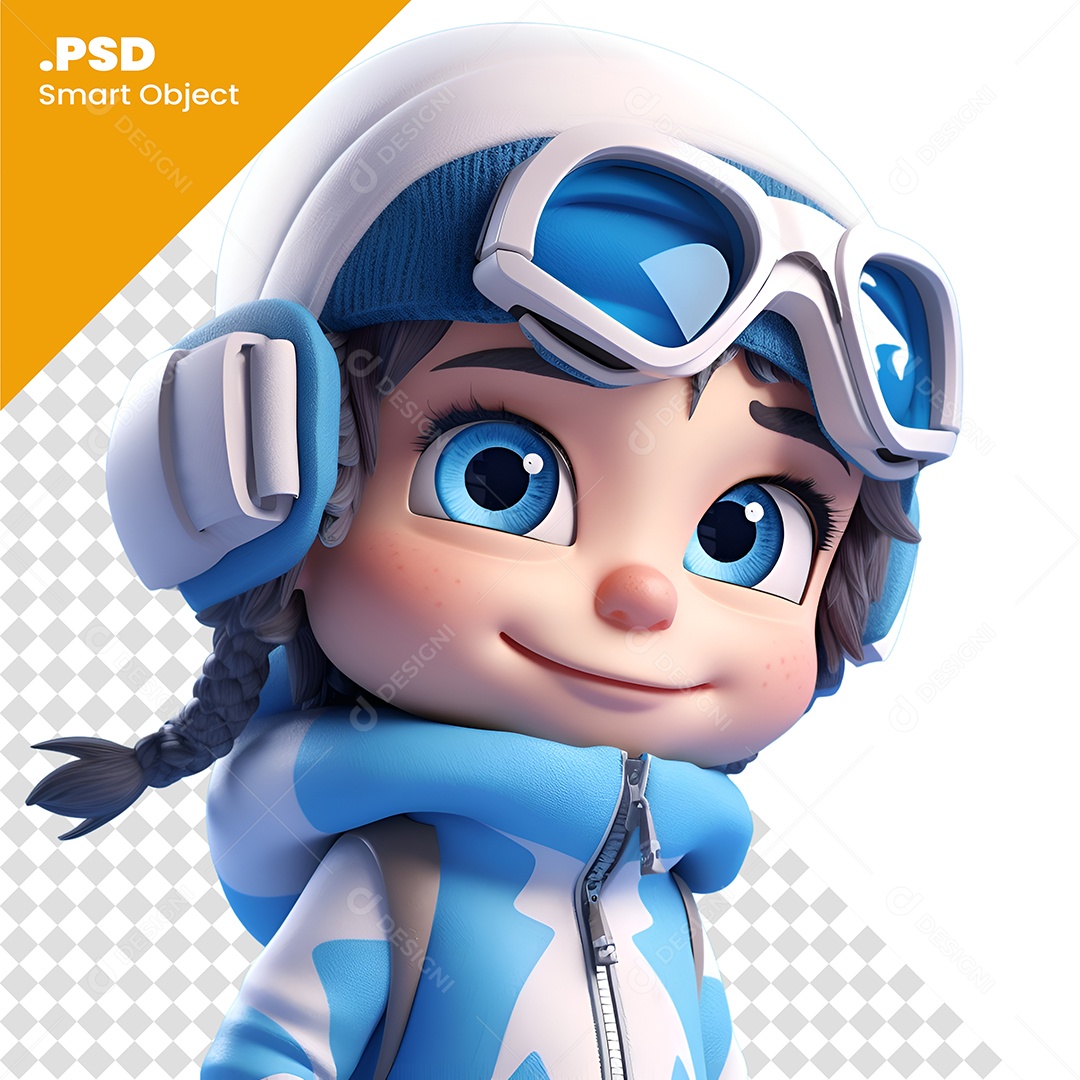 Mulher Piloto Personagem 3D Para Composição PSD