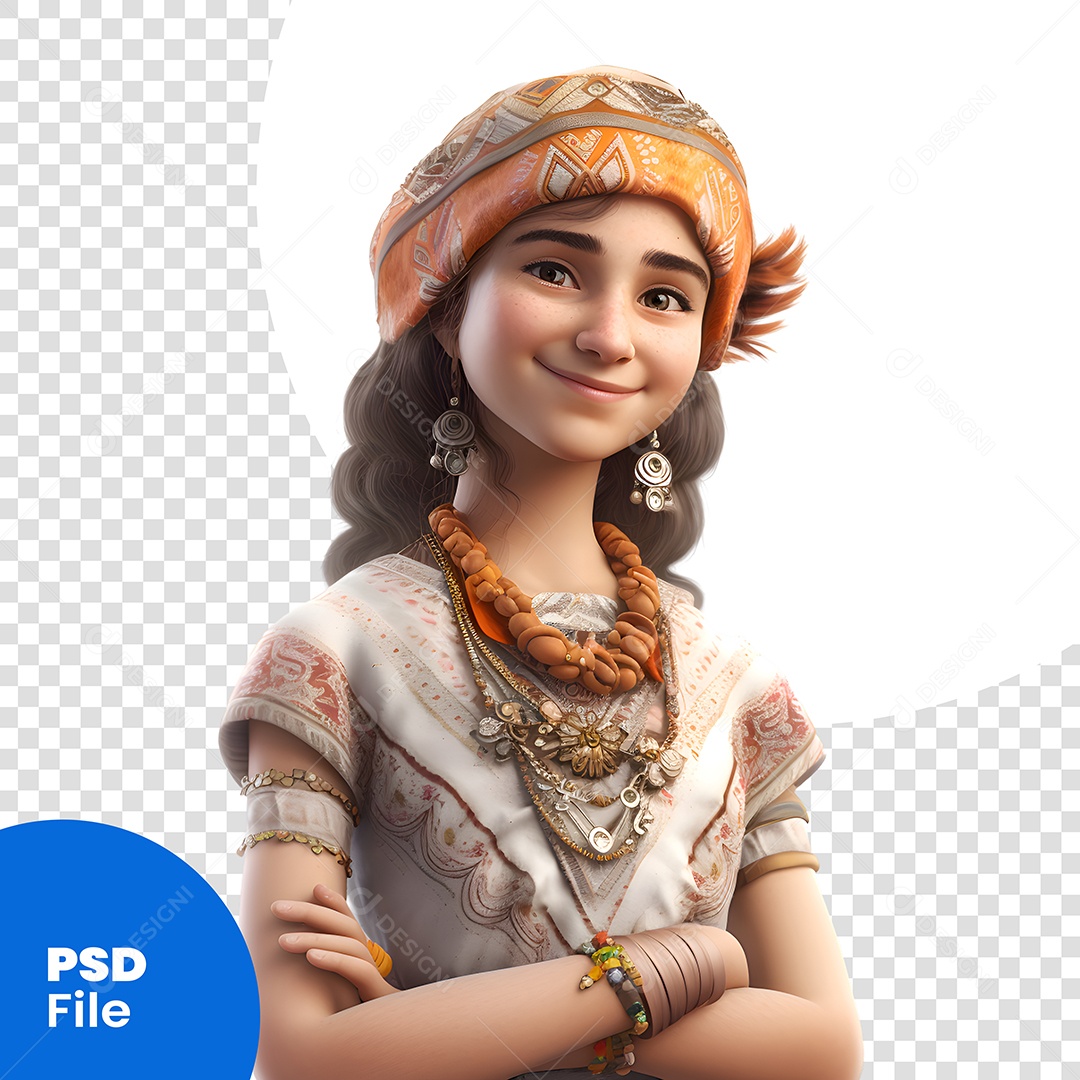 Nativa Personagem 3D Para Composição PSD