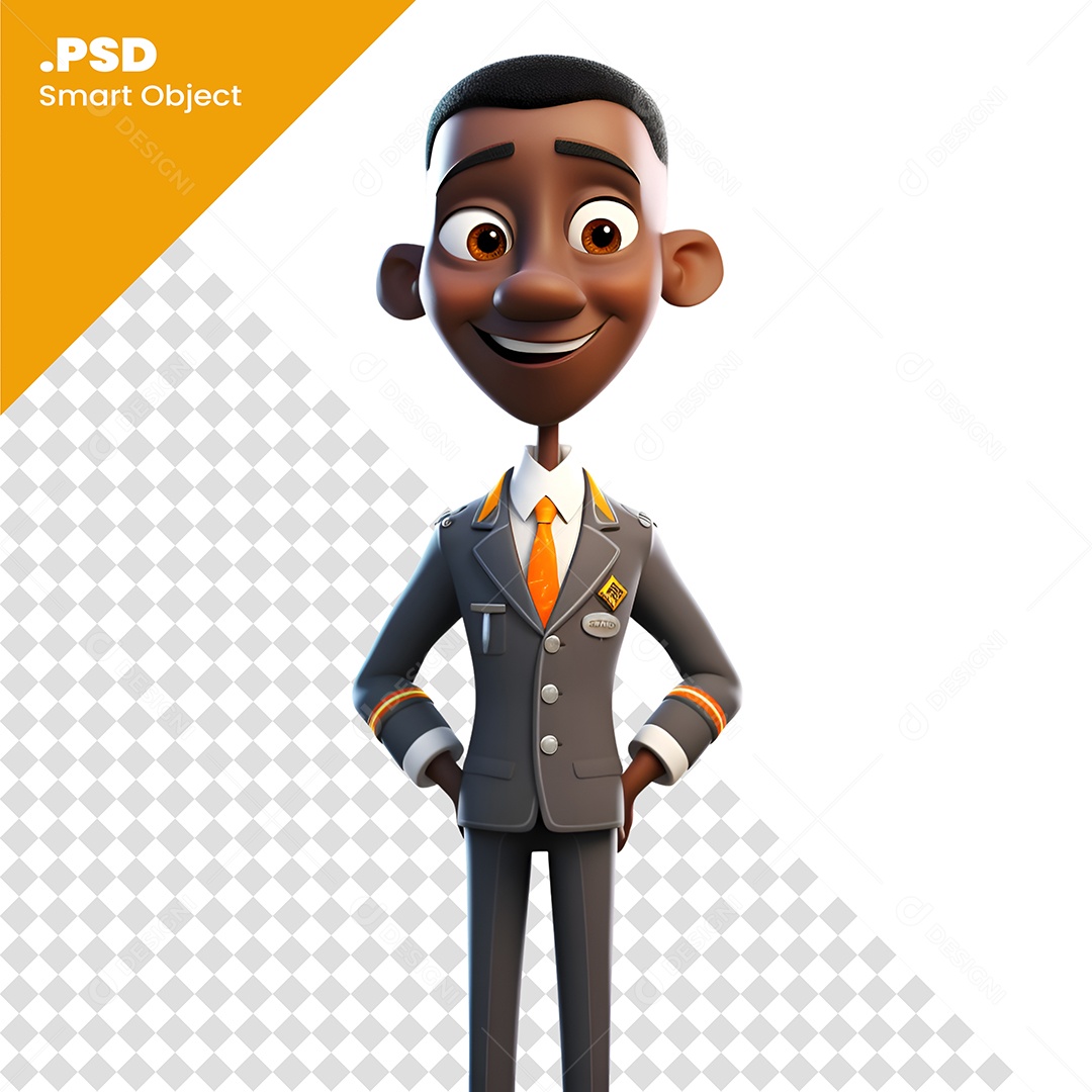 Homem De Terno Personagem 3D Para Composição PSD