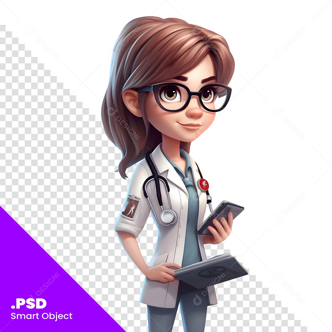 Medica Personagem 3D Para Composição PSD