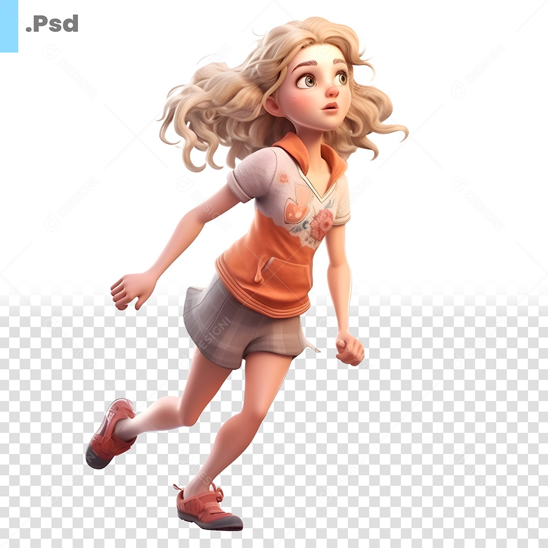 Mulher Personagem 3D Para Composição PSD